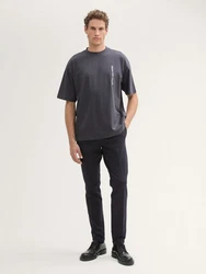 TOM TAILOR Denim Chinohose Dunkelgrau/Schwarz/Khaki
