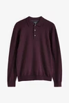 Next Polokragenpullover Langarm-Poloshirt Regular Fit Dunkelrot/Bordeaux/Dunkelblau/Lila