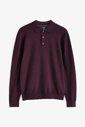 Polokragenpullover Langrmeliges Regular Fit Poloshirt aus Strick (1-tlg)