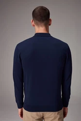 Next Polokragenpullover Regular Fit Poloshirt aus Strick Dunkelblau/Blau
