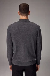 Next Polokragenpullover Langarm-Poloshirt Regular Fit Dunkelgrau/Dunkelblau/Hellgrau/Grau