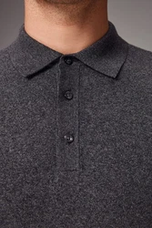 Next Polokragenpullover Langarm-Poloshirt Regular Fit Dunkelgrau/Dunkelblau/Hellgrau/Grau