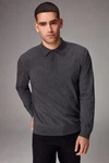 Next Polokragenpullover Langarm-Poloshirt Regular Fit Dunkelgrau/Dunkelblau/Hellgrau/Grau