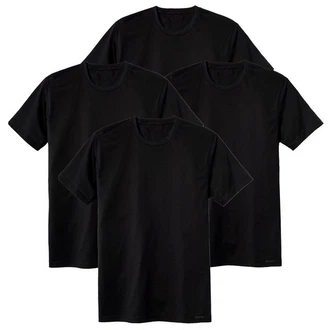 CALIDA Herren T-Shirt 4er Pack Natural Benefit Schwarz