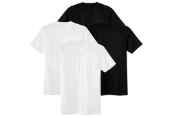 CALIDA Herren T-Shirt 4er Pack Natural Benefit Wei/Schwarz