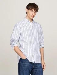 Tommy Hilfiger Langarmhemd MULTI STRIPE OXFORD RF SHIRT bunt (cloudy blau/rouge/multi)