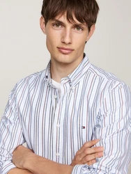 Tommy Hilfiger Langarmhemd MULTI STRIPE OXFORD RF SHIRT bunt (cloudy blau/rouge/multi)