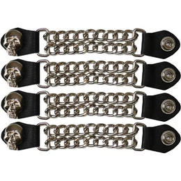Motorradweste 4er W-Extender+Skull Style 4er Motorrad Westenkette Kette EXTENDER mit Metallketten
