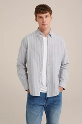 WE Fashion Businesshemd Blau/Hellblau/Grau/Hellgrau