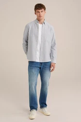 WE Fashion Businesshemd Blau/Hellblau/Grau/Hellgrau