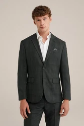 WE Fashion Jackenblazer Dunkelgrün/Dunkelgrau