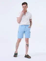 Miracle of Denim Jeansbermudas Elliot Cargo Shorts (1-tlg) Hellblau/Blau