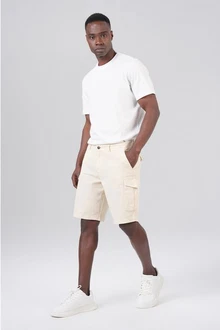 Miracle of Denim Jeansbermudas Elliot Cargo Shorts (1-tlg) Khaki/Weiß/Creme/Beige/Schwarz