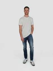 Miracle of Denim T-Shirt Men Roundneck Basic Creme/Weiß/Hellblau