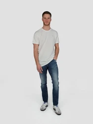 Miracle of Denim T-Shirt Men Roundneck Basic Creme/Weiß/Hellblau