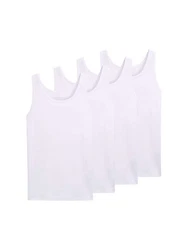 TOM TAILOR Unterhemd 4er-Pack Weiß/Lila/Rosa