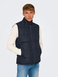 ONLY & SONS Steppweste ONSJAKE QUILTED VEST OTW Dunkelblau/Blau