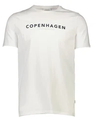 Lindbergh T-Shirt 'Copenhagen' mit Logo und Rundhalsausschnitt Beige/Weiß/Khaki/Gelb/Braun