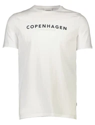 Lindbergh T-Shirt 'Copenhagen' mit Logo und Rundhalsausschnitt Beige/Weiß/Khaki/Gelb/Braun