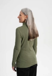 MELA Langarmshirt Turtleneck Shirt ANCHAL Dunkelgrün/Grün
