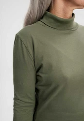 MELA Langarmshirt Turtleneck Shirt ANCHAL Dunkelgrün/Grün