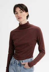 MELA Langarmshirt Turtleneck Shirt ANCHAL Braun/Dunkelbraun/Bordeaux/Dunkelrot