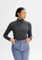 MELA Langarmshirt Turtleneck Shirt ANCHAL Dunkelblau/Blau/Grau/Dunkelgrau/Hellgrau