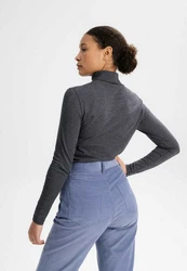 MELA Langarmshirt Turtleneck Shirt ANCHAL Dunkelblau/Blau/Grau/Dunkelgrau/Hellgrau