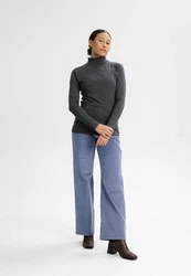 MELA Langarmshirt Turtleneck Shirt ANCHAL Dunkelblau/Blau/Grau/Dunkelgrau/Hellgrau