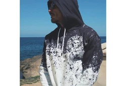 YAKUZA Hoodie Splash Schwarz/Hellgrau/Grau/Rot