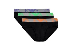 Emporio Armani Slip 3er Pack Brief Stretch Cotton Mischfarben/Schwarz/Grün/Orange