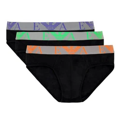 Emporio Armani Slip 3er Pack Brief Stretch Cotton Mischfarben/Schwarz/Grün/Orange