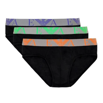 Emporio Armani Slip 3er Pack Brief Stretch Cotton Mischfarben/Schwarz/Grün/Orange