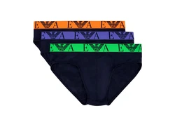Emporio Armani Slip 3er Pack Brief Stretch Cotton Rot/Dunkelblau/Mischfarben