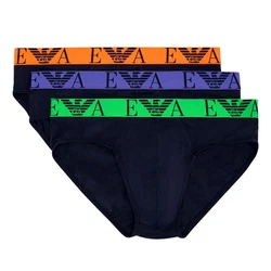 Emporio Armani Slip 3er Pack Brief Stretch Cotton Rot/Dunkelblau/Mischfarben
