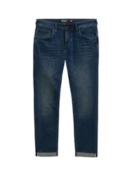 TOM TAILOR Denim Straight-Jeans AEDAN im 5-Pocket-Stil Dunkelblau/Hellblau/Blau