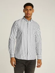 Tommy Hilfiger Businesshemd OXFORD BOLD STRIPE SF SHIRT grn/optic wei