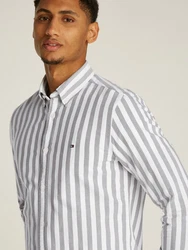 Tommy Hilfiger Businesshemd OXFORD BOLD STRIPE SF SHIRT grn/optic wei