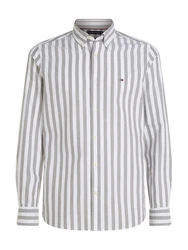 Tommy Hilfiger Businesshemd OXFORD BOLD STRIPE SF SHIRT grn/optic wei