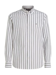 Tommy Hilfiger Businesshemd OXFORD BOLD STRIPE SF SHIRT grn/optic wei