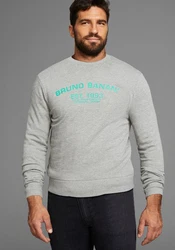 Bruno Banani Sweatshirt mit Logoprint Gelb/Grau/Beige/Dunkelgrün