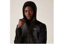 Regatta Strickfleecejacke Newhill Hybrid Schwarz/Rot/Grau