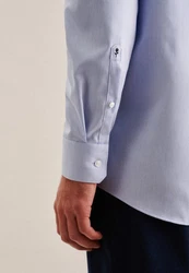 seidensticker Langarmhemd New Kent Regular Fit Hellblau/Dunkelblau/Blau/Grau
