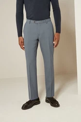 Next Motion Flex Stretch Anzug Slim Fit Hose Grau/Hellblau