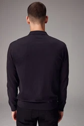 Next Polokragenpullover Regular Fit Polo-Troyer Schwarz