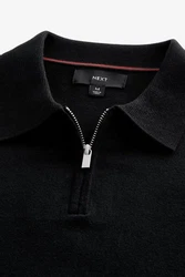 Next Polokragenpullover Regular Fit Polo-Troyer Schwarz