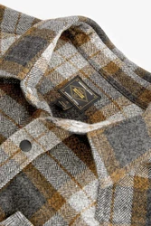 Next Langarmhemd Westernhemd Braun/Grau/Beige