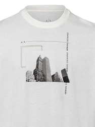 ARMANI EXCHANGE T-Shirt Connected Weiß/Grau/Creme/Hellblau