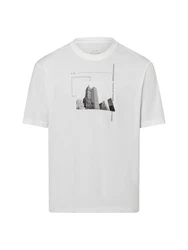 ARMANI EXCHANGE T-Shirt Connected Weiß/Grau/Creme/Hellblau
