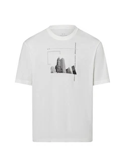 ARMANI EXCHANGE T-Shirt Connected Weiß/Grau/Creme/Hellblau